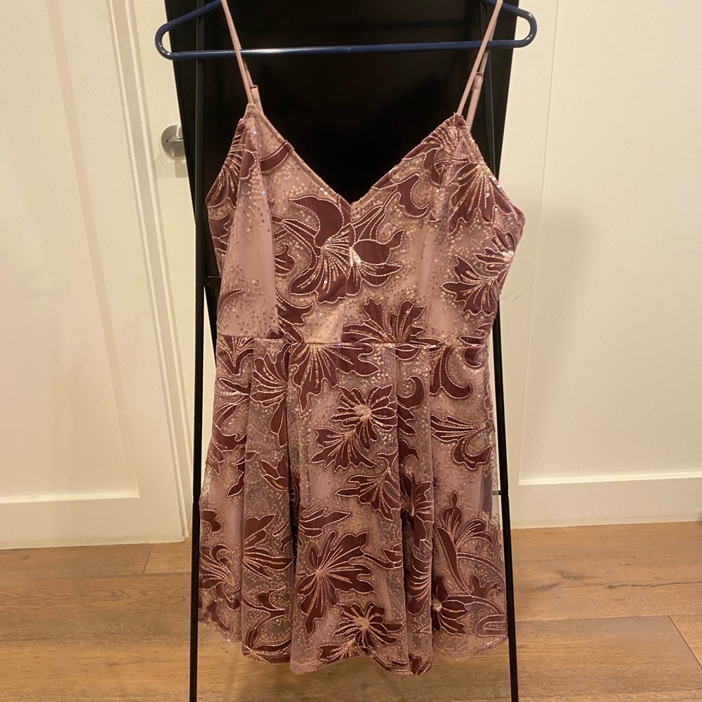 LULUS mini sequined flower dress